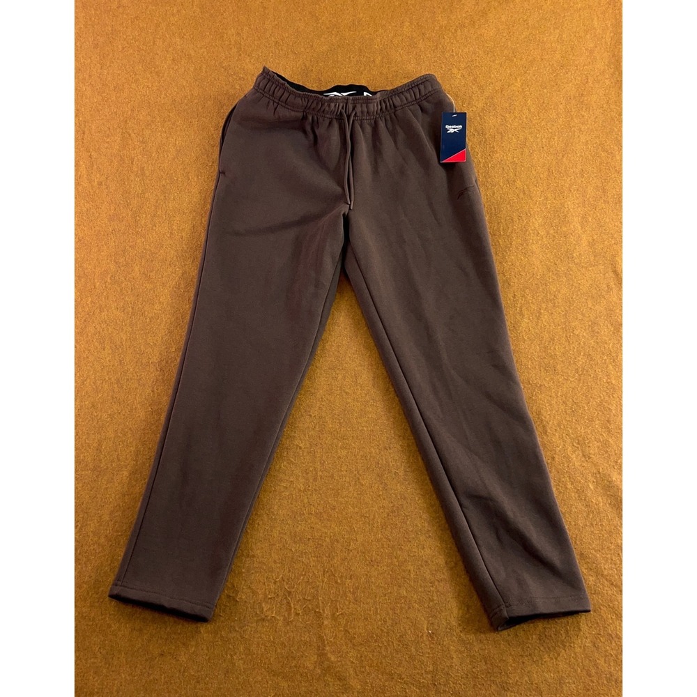 Reebok Mens Medium Brown Bracken Tapered Fleece Patent Pant Sweatpants NWT